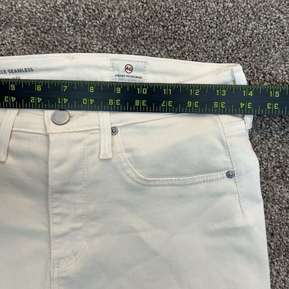 AG Women's Farrah Ankle Seamless Skinny Jeans Size 26 R Ivory Mid Rise EUC - Picture 10 of 16